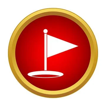 Golf flag mark success target achievement icon Stock Illustration