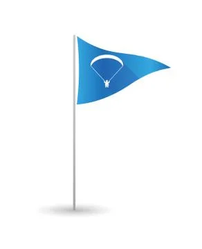 Golf flag with a paraglider イラスト素材
