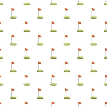 Golf flag pattern repeating with green grass Stockillustratie