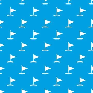 Golf flag pattern seamless blue Stock Illustration