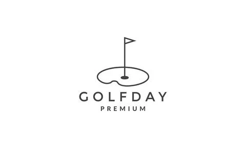Golf flag pole lines logo symbol vector icon illustration graphic design Stock Illustration