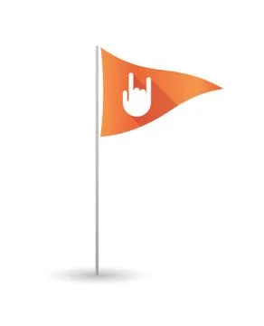Golf flag with a rocking hand Illustrazione stock