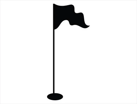 Golf flag silhouette vector art Stock Illustration