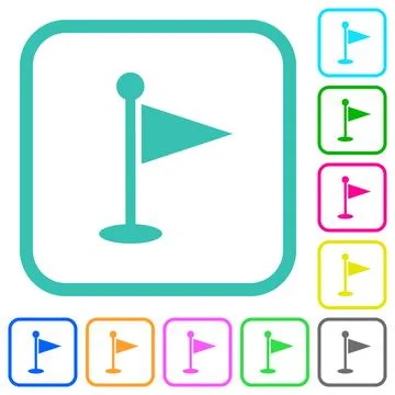 Golf flag solid vivid colored flat icons Stock Illustration