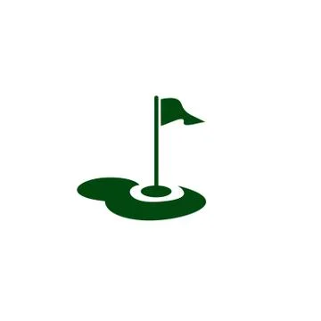 Golf flag vector illustration, Golf logo, Emblem design on white background Illustrazione stock
