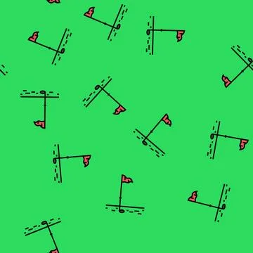 Golf flag vector seamless pattern Stock Illustration