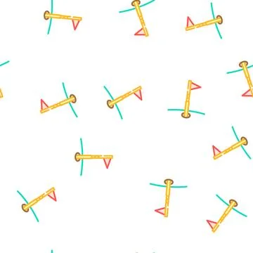 Golf flag vector seamless pattern Stock Illustration
