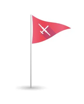 Golf flag with a war drone Stock Illustration