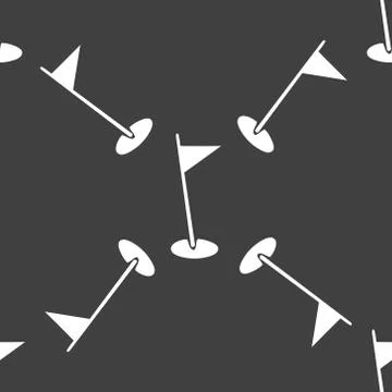 Golf flag web icon. flat design. Seamless pattern. Stock Illustration