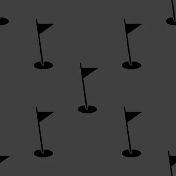 Golf flag web icon. flat design. Seamless pattern. 스톡 일러스트