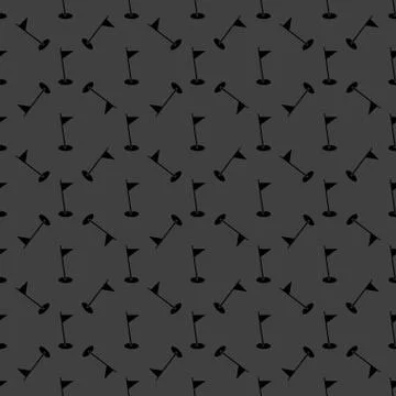 Golf flag web icon. flat design. Seamless pattern. Stock Illustration