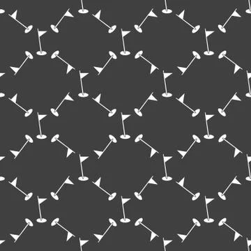 Golf flag web icon. flat design. Seamless pattern. Illustrazione stock