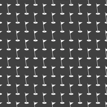 Golf flag web icon. flat design. Seamless pattern. Stock Illustration