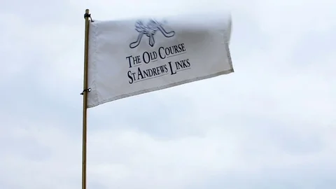 Golf flag in the wind 스톡 동영상 83844523