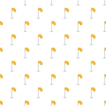 Golf flag yellow marker seamless pattern background Stockillustratie