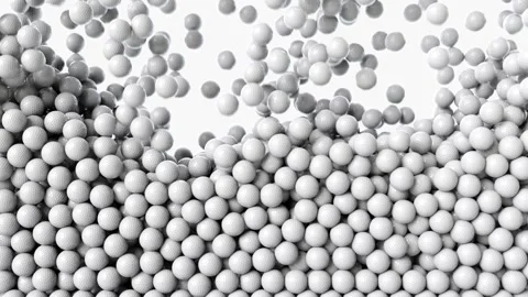 Golf game balls falling down. Golf game balls drooping and stacking Vídeo Stock 267843273