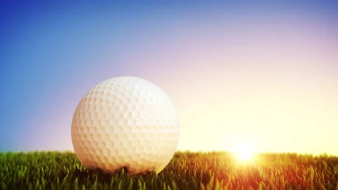 Golf Game On Field Stadium sun light Background Stock Footage 150701854