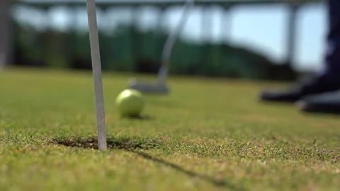 Golf game, hitting the hole Stock Footage 246393525