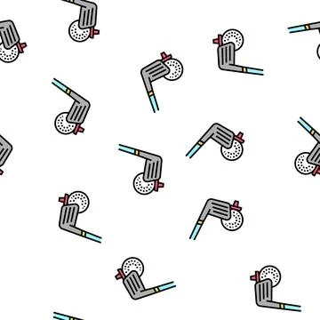 Golf game vector seamless pattern Stock Illustration