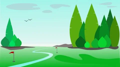 Golf Garden Stock Illustration
