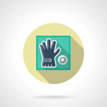 Golf glove flat round vector icon Stock Illustration