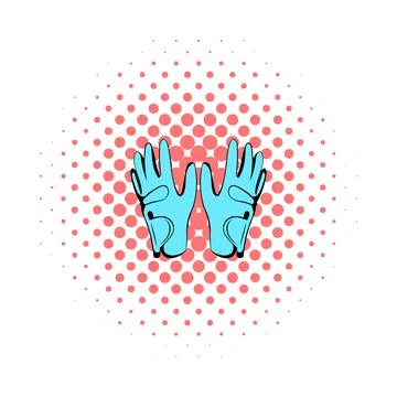 Golf glove icon, comics style Stock Illustration