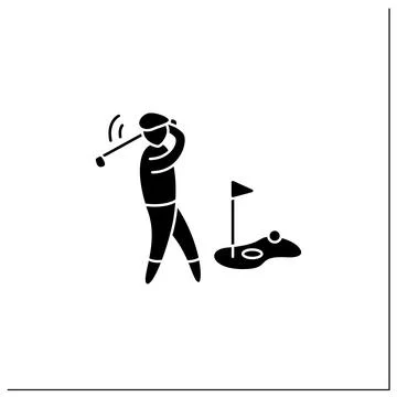 Golf glyph icon Stock Illustration
