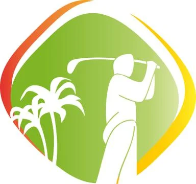 Golf, Golfer, Logo, golfer, background Stock Illustration