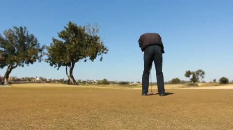 Golf golfer win winner boss competition pleasure relaxing weekend joy Stock Footage 10733981