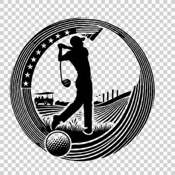 Golf Golfing Person Circle Design golfer swinging Stockillustratie