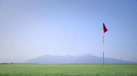 Golf green and flag Stock Footage 41469239