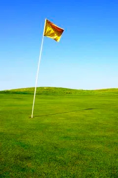 Golf green flag Foto stock