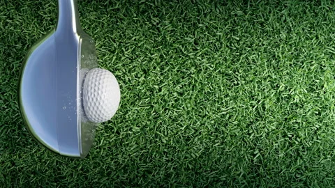 Golf hit, super slo-mo, close-up, top point of view Vídeo Stock 155026968