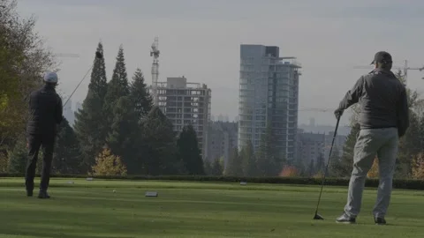 Golf. Hitting ball from a tee (variant) Stock Footage 142608173