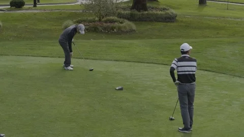 Golf. Hitting ball from a tee (variant). Видео 142608239