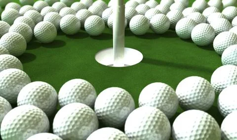 Golf hole assault Stock Illustration