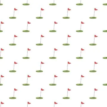 Golf hole flags creating seamless pattern background イラスト素材