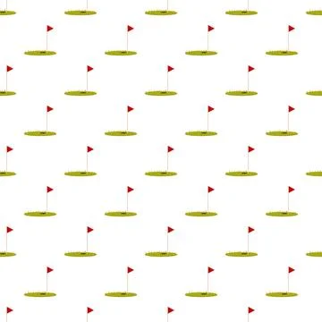Golf hole flags seamless pattern repeat background Stock-Illustration