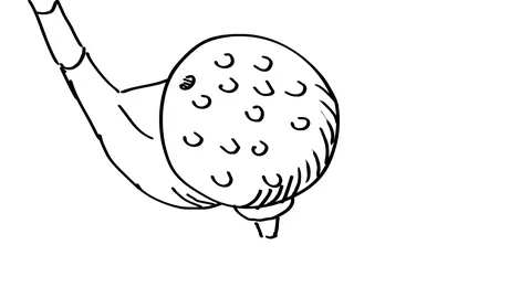 Golf Hole in One Par 3 Drawing 2D Animation Stock Footage 115757380