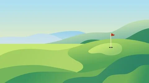 Golf horizontal banner Stock Illustration
