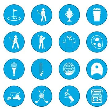 Golf icon blue Stock Illustration