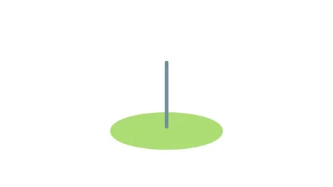 Golf icon featuring a flag on a patch of green grass, symbolizing the sport.. 스톡 동영상 332905081