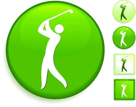 Golf Icon on Internet Button Stock Photos