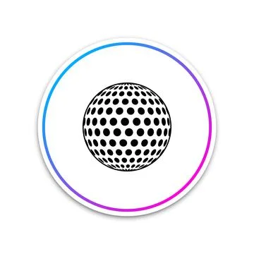 Golf icon isolated on white background. Circle white button. Vector Illustration Illustrazione stock