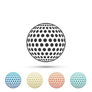 Golf icon isolated on white background. Set elements in colored icons. Flat.. Stock Illustration