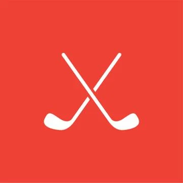 Golf Icon On Red Background. Red Flat Style Vector Illustration Illustrazione stock