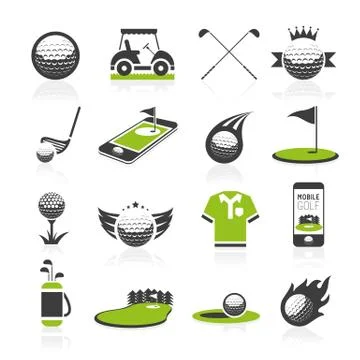 Golf icon set Stock Illustration
