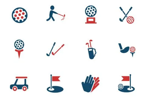 Golf icon set Stock Illustration