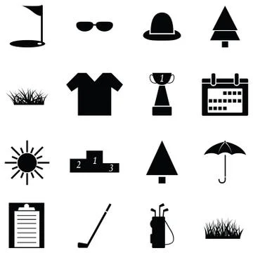 Golf icon set Stock Illustration