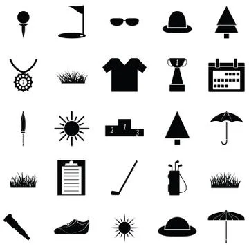 Golf icon set Illustrazione stock
